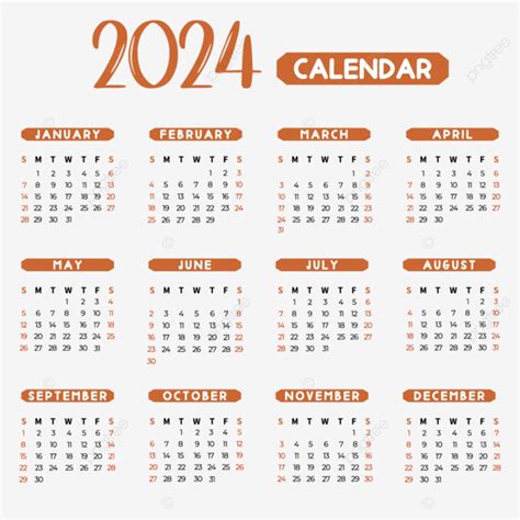 Calendario Naranja Estilo Simple Y Animado Vector Png