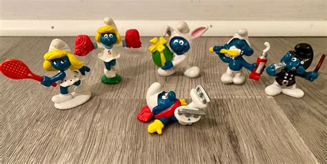 Vintage Lot Of 1980s Smurf Miniature Figurines Mini Smurf Etsy