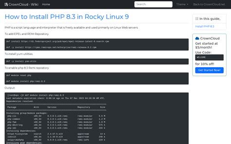 CrownCloud Wiki How To Install PHP 8 3 In Rocky Linux 9