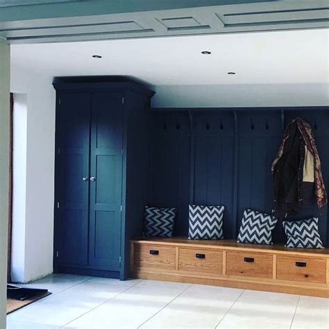 Bespoke Hallway Storage For Coats And Shoes Hand Painted Farrow And