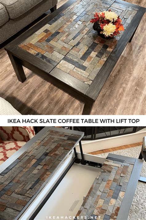 Slate Coffee Table With Unique Lift Top Surface Coffee Table Hacks