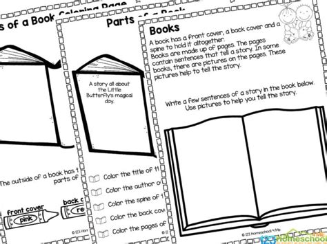 Free Printable Parts Of A Book Worksheets