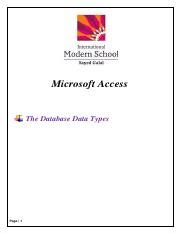 Understanding Microsoft Access Data Types Text Number Course Hero