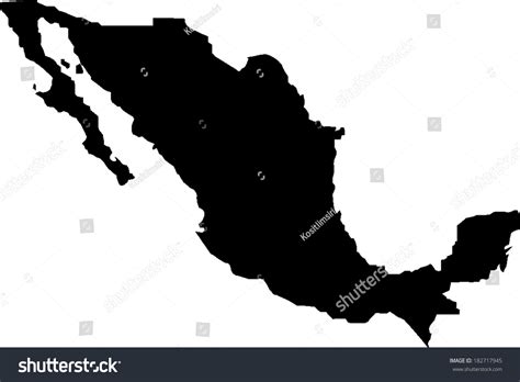 Mexico Vector Map Stock Vector Royalty Free 182717945