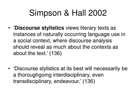 Ppt Discourse Stylistics Powerpoint Presentation Free Download Id