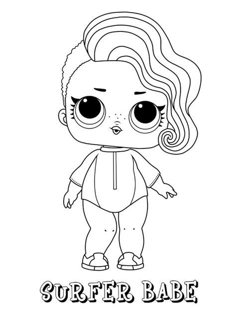 Surfer Babe Coloring Page Funny Coloring Pages