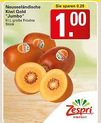 Zespri Neuseeländische Kiwi Gold jumbo Angebot bei Wez 1Prospekte de