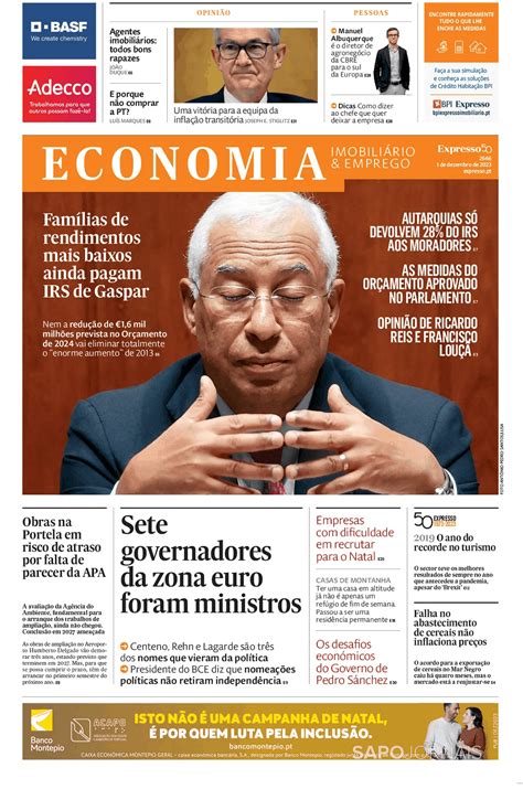 Expresso Economia 1 dez 2023 Jornais e Revistas SAPO pt Última