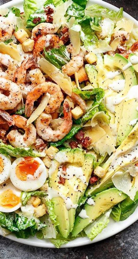 Grilled Lemon Garlic Shrimp Caesar Salad