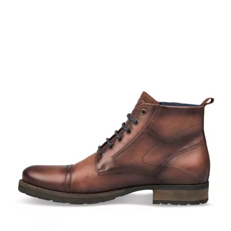 Bottines Rangers Marron Homme Cuir Lacets Denim Side Cuir