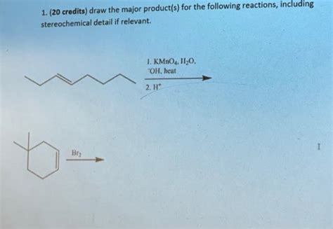 Solved I 1 Hg OAc 2 THFH2O 2 NaBH4 OH Chegg