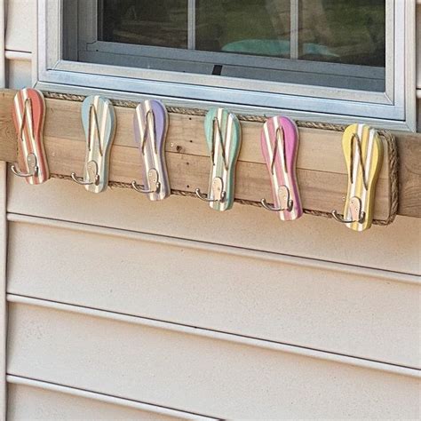 Flip Flop Towel Rack Pool Towel Hooks Outdoor Shower Hooks - Etsy ...