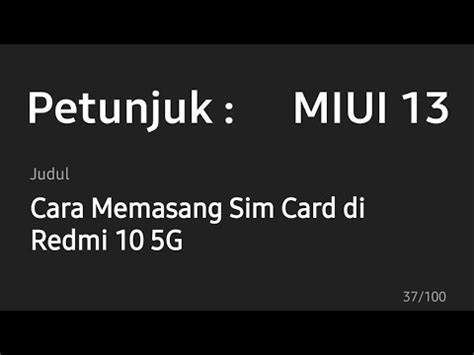 Cara Memasang Sim Card Di Redmi G Youtube