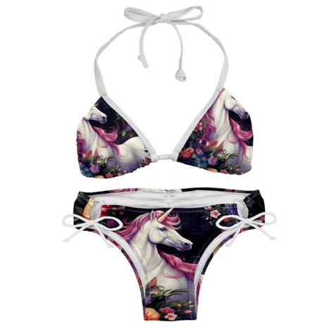 Unicorn Swimsuit Women Bikini Sets Detachable Sponge Adjustable Strap