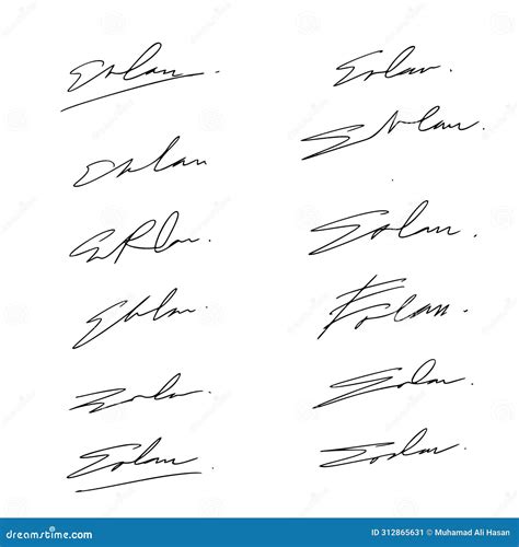 Letter E Signature Ideas for Document Certificates. Stock Image ...