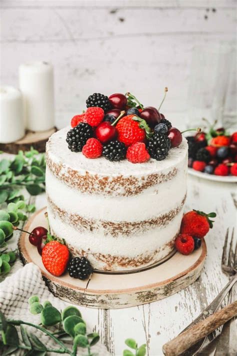 Berry Naked Cake Fresh Berries Mascarpone Frosting
