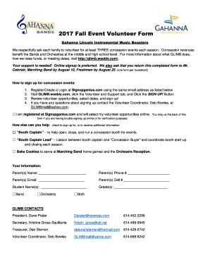 Fillable Online 2017 Fall Event Volunteer Form Nebula Wsimg Fax