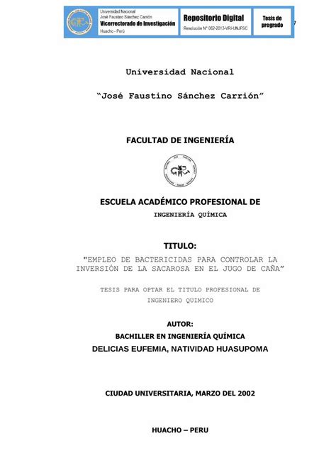 PDF EMPLEO DE BACTERICIDAS PARA CONTROLAR LA INVERSIÓN DE LA SACAROSA