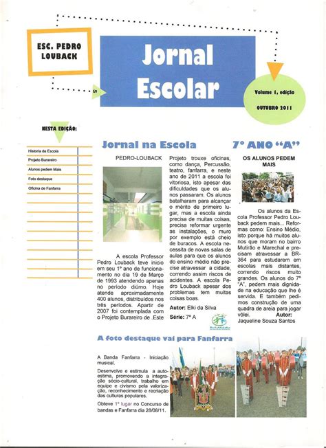 Blog Da Turma 4 Projeto Jornal Escolar 1ª EdiÇÃo ProduÇÃo Dos Alunos