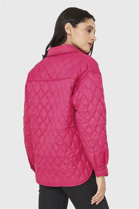 Ripley Chaqueta Quilt Tipo Camisera Fucsia Nicopoly