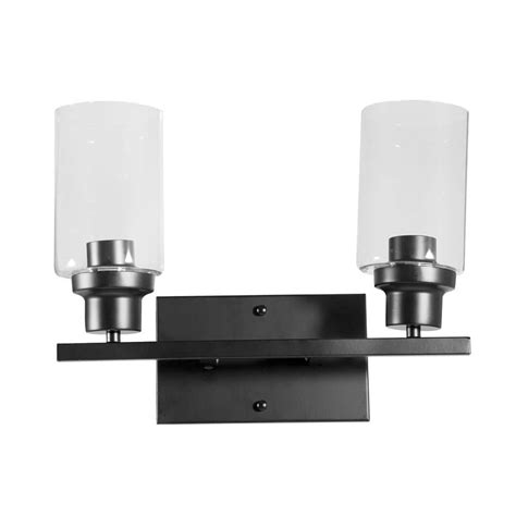 OUKANING 14 4 In 2 Light Black Modern Vanity Light Wall Sconce With