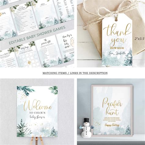 Editable Hot Cocoa Bar Sign Set Winter Baby Shower Baby Its Cold