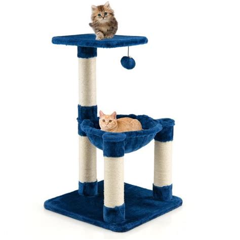 Costway Arbre Chat Avec Griffoir De Sisal Hamac Confortable Balle