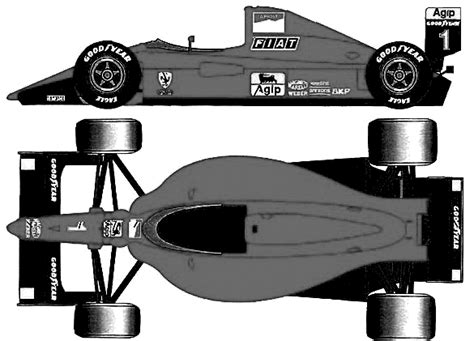 1990 Ferrari 641 F1 Formula v3 blueprints free - Outlines