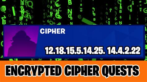 How To Complete And Decode Cipher Encrypted Quest Stage 3 In Fortnite Chapter 4 Youtube