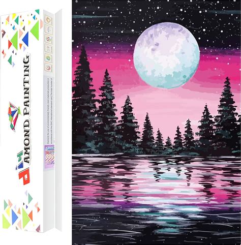 Kit De Pintura De Diamantes 5d De Cielo Estrellado Y Luna Para Adultos Y Niños Diseño De Puntos