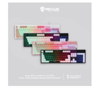 Keyboard Gaming Rexus Wired Usb Membrane Rainbow Full Size Keys