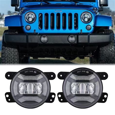 Phares Led Antibrouillard Blancs Pour Jeep Wrangler Jk Remplacement Du