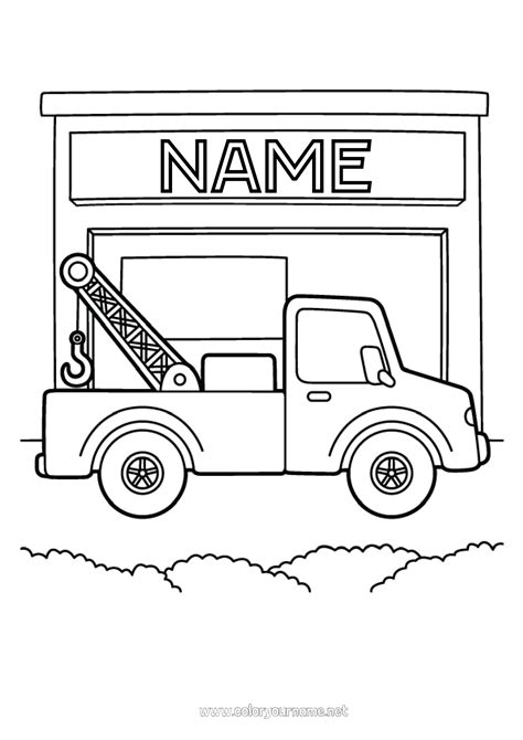 Coloring Page No Truck Garage Tow Truck