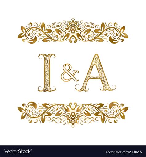 I And A Vintage Initials Logo Symbol The Letters Vector Image