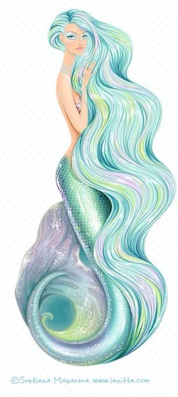 Long Hair Mermaid Mermaid Art Mermaid Drawings Mermaid Artwork