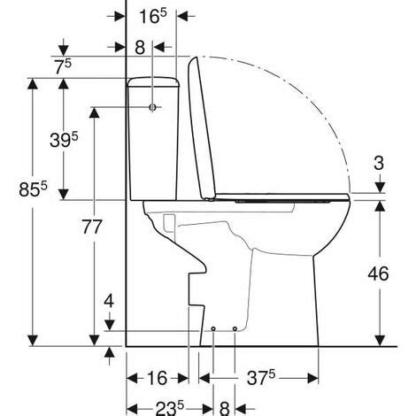 Pack WC RENOVA Comfort Rimfree surélevé sortie horizontale Geberit