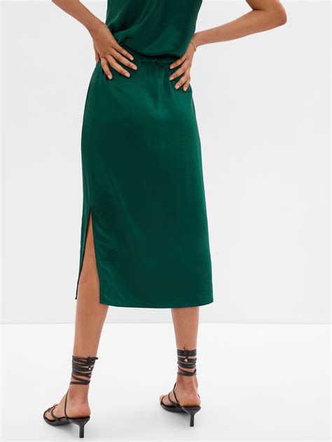 Satin Midi Skirt Gap