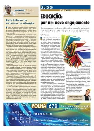 A Educação no mundo pós moderno Artigo Jornal GO PDF