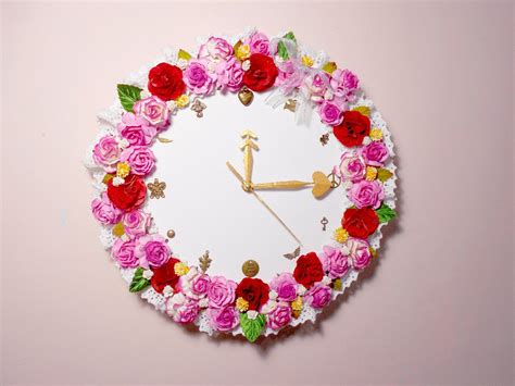 How to Make a Sweet Floral Wall Clock for Your Room Decoration : 8 ...