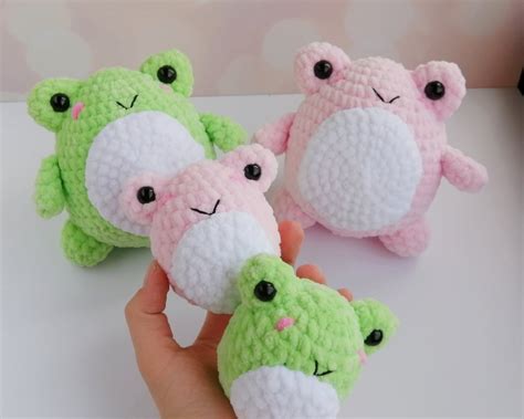 Crochet Frog Plush Crochet Animals Kawaii Plush Amigurumi Etsy