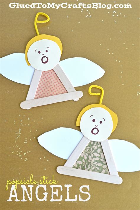 Popsicle Stick Angel Craft Idea Christmas Crafts For Kids Preschool