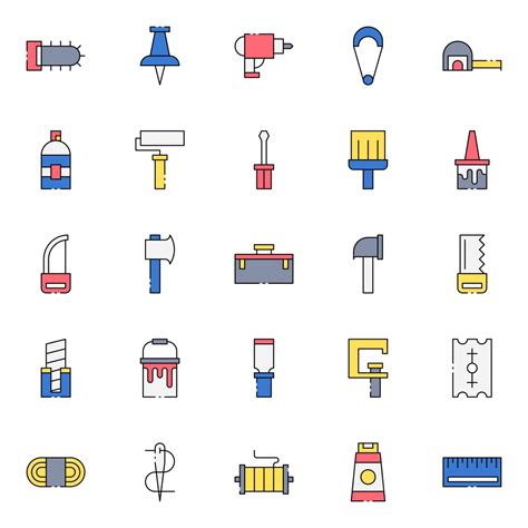 Colored Diy Tools Icons