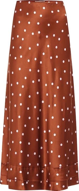 Lee Mathews Talulah Polka Dot Silk Satin Skirt Luxed