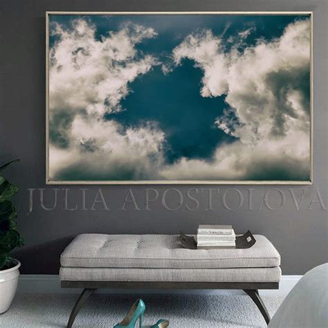 Large Cloud Painting Cloud Wall Art Large Painting Cloud Etsy