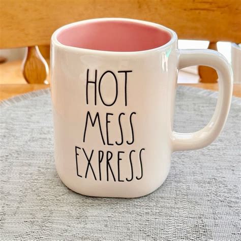 Rae Dunn Other Rae Dunn Hot Mess Express White And Pink Ceramic Coffee Mug Brand New Poshmark
