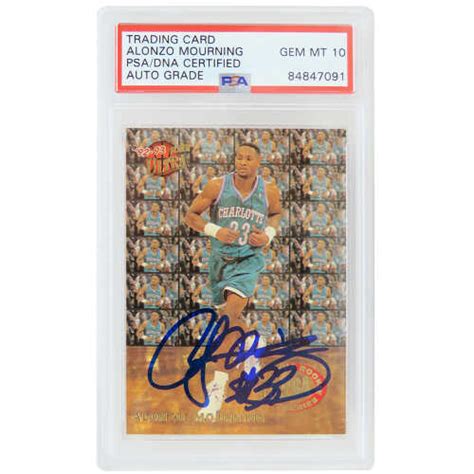 Alonzo Mourning Signed Charlotte Hornets Fleer Ultra All Rookie