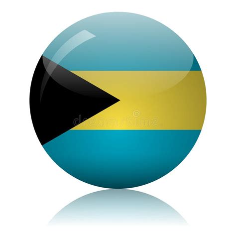 Bahamian Flag Glass Icon Vector Illustration Stock Vector