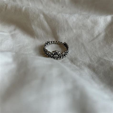 pandora princess crown ring size 7 no paypal! - Depop