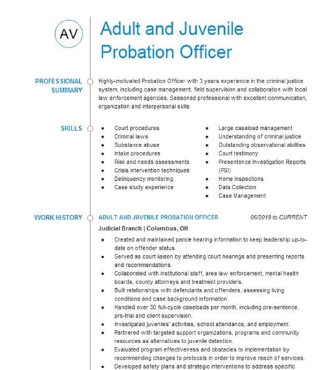 Juvenile Probation Officer Resume Objective Livecareer