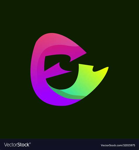 Letter e logo - colorful modern Royalty Free Vector Image